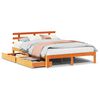 vidaXL Estrutura cama c/ gavetas 120x190 cm pinho maci&ccedil;o castanho-mel