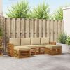 vidaXL Conjuntos de sof&aacute;s com almofada 6 pcs Natural e Bege