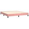vidaXL Cama box spring c/ colch&atilde;o/LED 180x200 cm veludo rosa