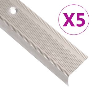 vidaXL Perfil p/ escada em forma de L 5 pcs alum&iacute;nio 90 cm champanhe