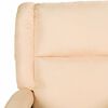 vidaXL Poltrona massagens elétrica couro artificial/tecido cor creme