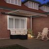 vidaXL Toldo Retrátil com luzes de tira LED Bege 300 x 250 cm tecido