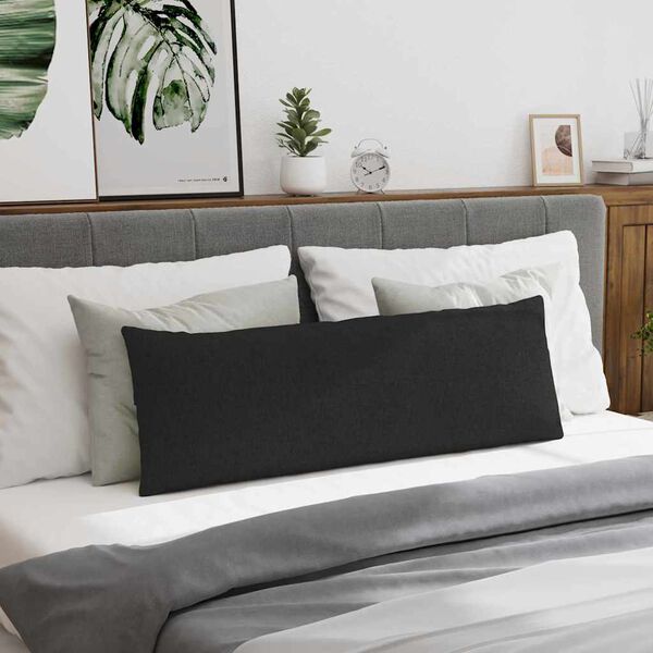 vidaXL Travesseiros de Sofá 2 pcs Preto 120 x 40 cm tecido