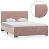 vidaXL Estrutura de cama 120x200 cm veludo rosa