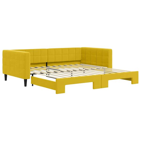 vidaXL Sof&aacute;-cama com gavet&atilde;o 100x200 cm veludo amarelo