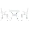 vidaXL Conjunto de Mesa de Jardim 3 pcs Branco Alum&iacute;nio Fundido