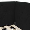 vidaXL Estrutura de Cama de Canto com colch&atilde;o Preto 90 x 190 cm tecido