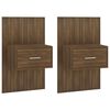 vidaXL Mesas de cabeceira montagem na parede 2 pcs carvalho castanho