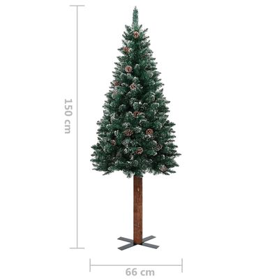vidaXL Árvore de Natal fina pré-iluminada com bolas 150 cm verde