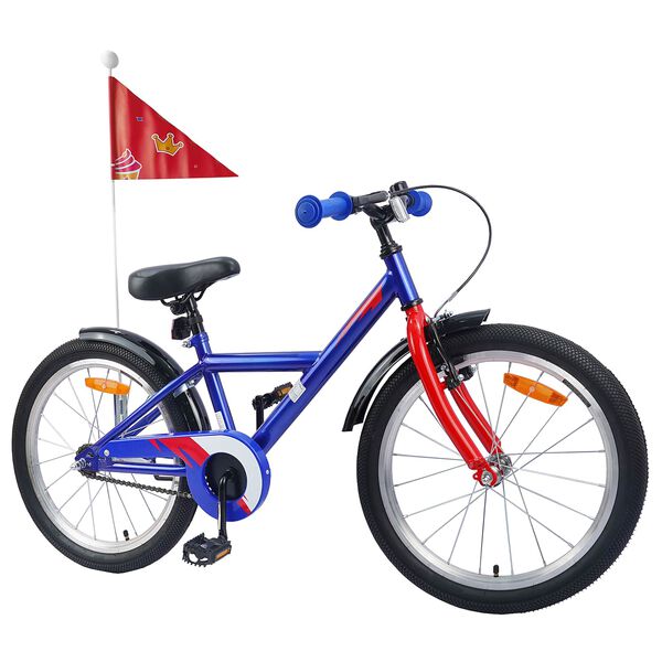 vidaXL Bicicleta Infantil 18 Polegadas para 5-7 anos Azul Escuro