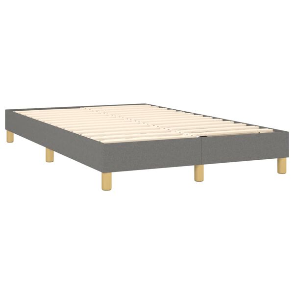 vidaXL Cama com molas/colch&atilde;o 120x200 cm tecido cinzento-escuro