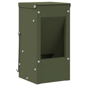 vidaXL Comedouro para Coelhos Verde Oliva 12,5 x 12,5 x 25 cm 1,5 kg