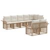 vidaXL Conjunto de Sof&aacute;s para Exterior 8 pcs Natural e Branco Creme