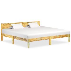 vidaXL Estrutura de cama madeira recuperada maci&ccedil;a 200x200 cm