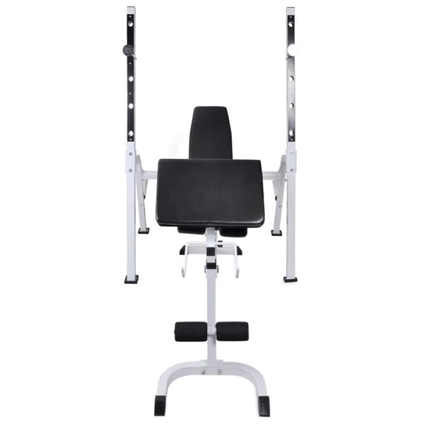 vidaXL Banco musculação c/ suporte p/ pesos + barras e halteres 60,5kg