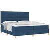 vidaXL Cama Box com cabeceira Azul 200 x 200 cm tecido