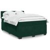 vidaXL Cama com molas/colch&atilde;o 140x190 cm veludo verde-escuro