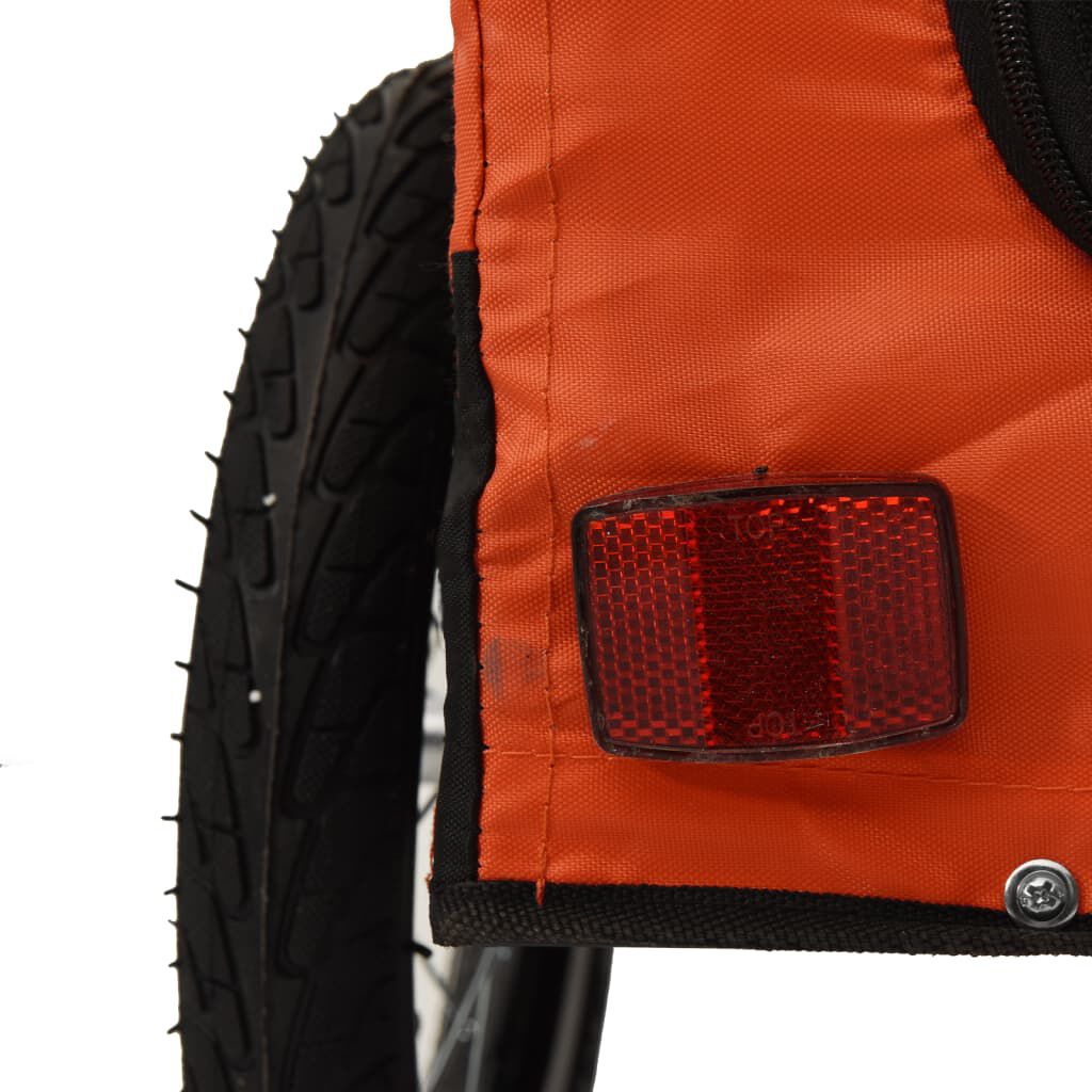 vidaXL Reboque bicicleta p/ animais tecido oxford/ferro laranja/preto
