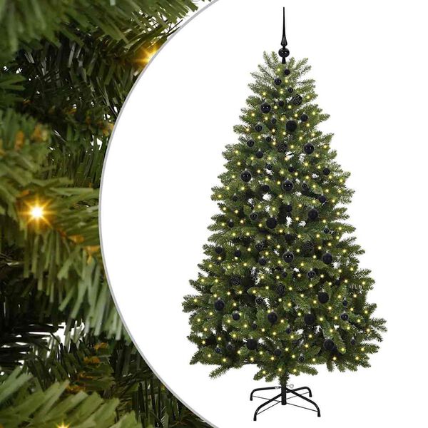 vidaXL &Aacute;rvore de Natal Artificial Verde 210 cm PVC e Metal