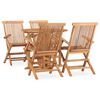 vidaXL 5 pcs conjunto jantar dobr&aacute;vel p/ exterior madeira teca maci&ccedil;a