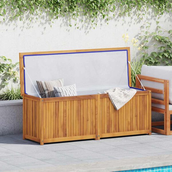 vidaXL Caixa para jardim 150x50x55 cm madeira de teca maci&ccedil;a