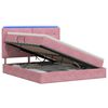 vidaXL Cama de Armazenamento LED com Colch&atilde;o Rosa 180 x 200 cm Veludo