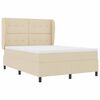 vidaXL Cama Box com colch&atilde;o com cabeceira Creme 140 x 200 cm tecido