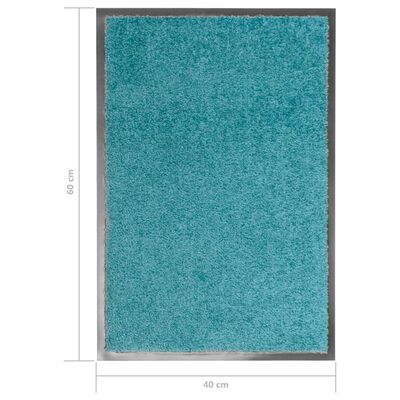 vidaXL Tapete de porta lavável 40x60 cm azul ciano