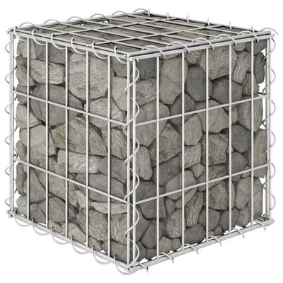 vidaXL Canteiro elevado/cubo gabião 30x30x30 cm fio de aço