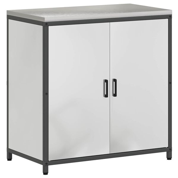 vidaXL Armazenamento de Cozinha com porta Prateado 60 x 50 x 92 cm A&ccedil;o