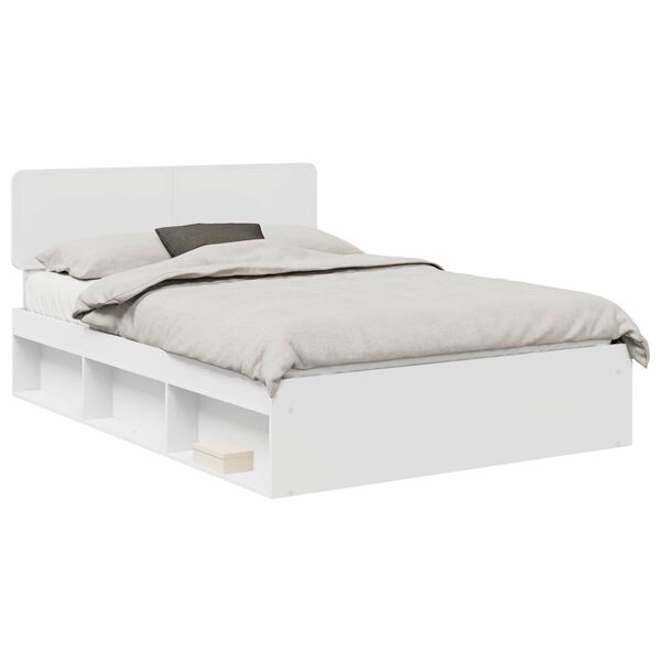 vidaXL Estrutura da Cama com cabeceira Branco 140 x 190 cm