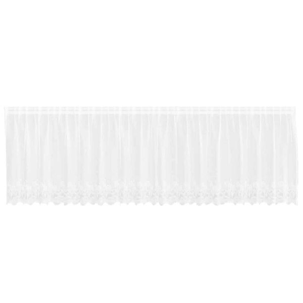 vidaXL Cortina de Renda com cortinas Branco 100 x 500 cm Poli&eacute;ster