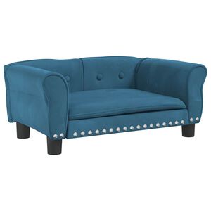 vidaXL Cama para cães 70x45x30 cm veludo azul