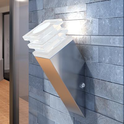 Lâmpada de parede com luz LED, aço Inoxidável