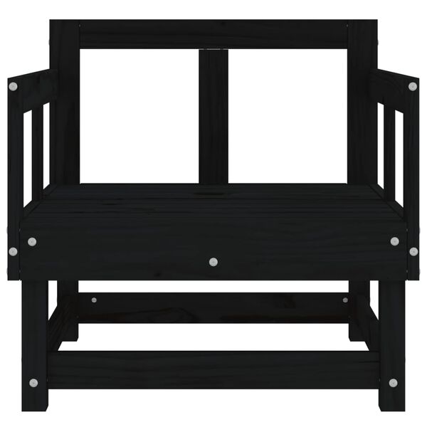 vidaXL Cadeiras de jardim 2 pcs madeira de pinho maciça preto