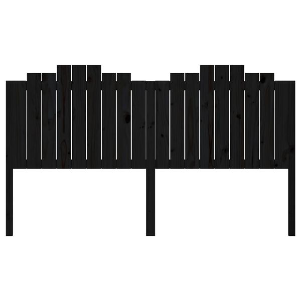 vidaXL Cabeceira de cama 186x4x110 cm pinho maci&ccedil;o preto