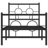 vidaXL Estrutura de cama com cabeceira e pés 75x190 cm metal preto