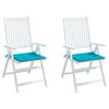 vidaXL Almofad&otilde;es p/ cadeira 2pcs 50x50x4cm tecido turquesa