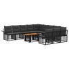 vidaXL Conjunto de Sof&aacute; de Jardim 12 unid. Preto e Cinza Escuro