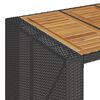 vidaXL 9 pcs conjunto de bar para jardim c/ almofad&otilde;es vime PE preto