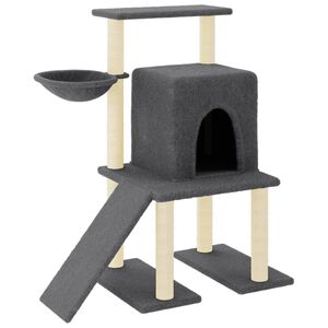 vidaXL &Aacute;rvore gatos c/ postes arranhadores sisal 96,5 cm cinza-escuro
