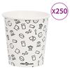 vidaXL Copos de caf&eacute; papel 200 ml 250 pcs branco e preto