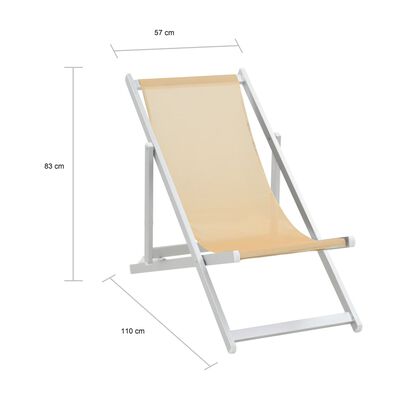 vidaXL Cadeiras de praia dobráveis 2 pcs alumínio e textilene creme