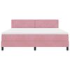 vidaXL Cama Box Spring LED com colch&atilde;o Rosa 180 x 200 cm Veludo