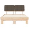 vidaXL Estrutura de Cama com Cabeceira Estofada Cinzento-acastanhado