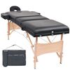 vidaXL Mesa de massagem dobr&aacute;vel de 3 zonas 10 cm espessura preto