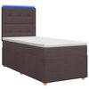 vidaXL Cama box spring com colch&atilde;o Marrom Escuro 90 x 190 cm Tecido