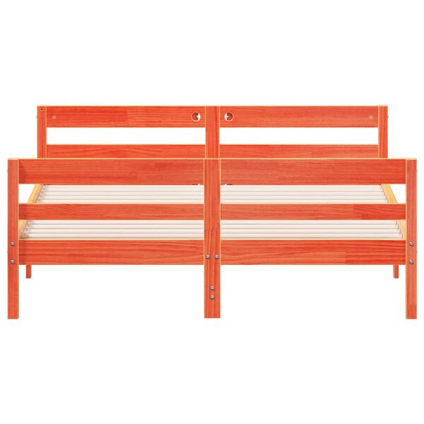 vidaXL Cama sem colch&atilde;o 120x200 cm madeira pinho maci&ccedil;a castanho-mel