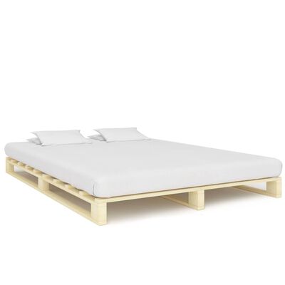 vidaXL Estrutura de cama em paletes pinho maciço 140x200 cm