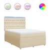 vidaXL Cama com molas/colch&atilde;o 140x200 cm tecido cor creme